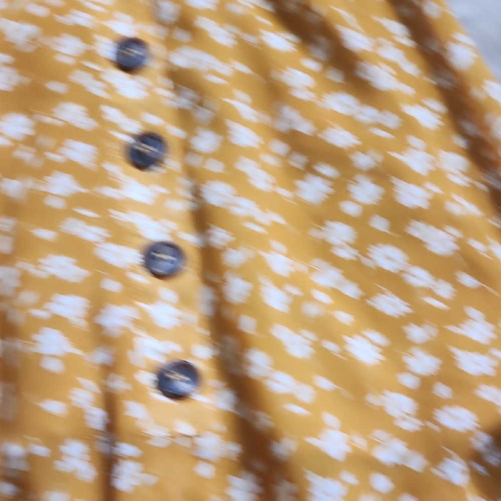 essue Mustard Yellow Floral Button-Front Midi Dress - Picture 6 of 11